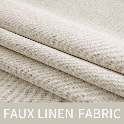 MIULEE Blackout Linen Texture Curtains - Thermal Insulated Room Darkening Drapes | Beige, 52x72 Inch (2 Panels)