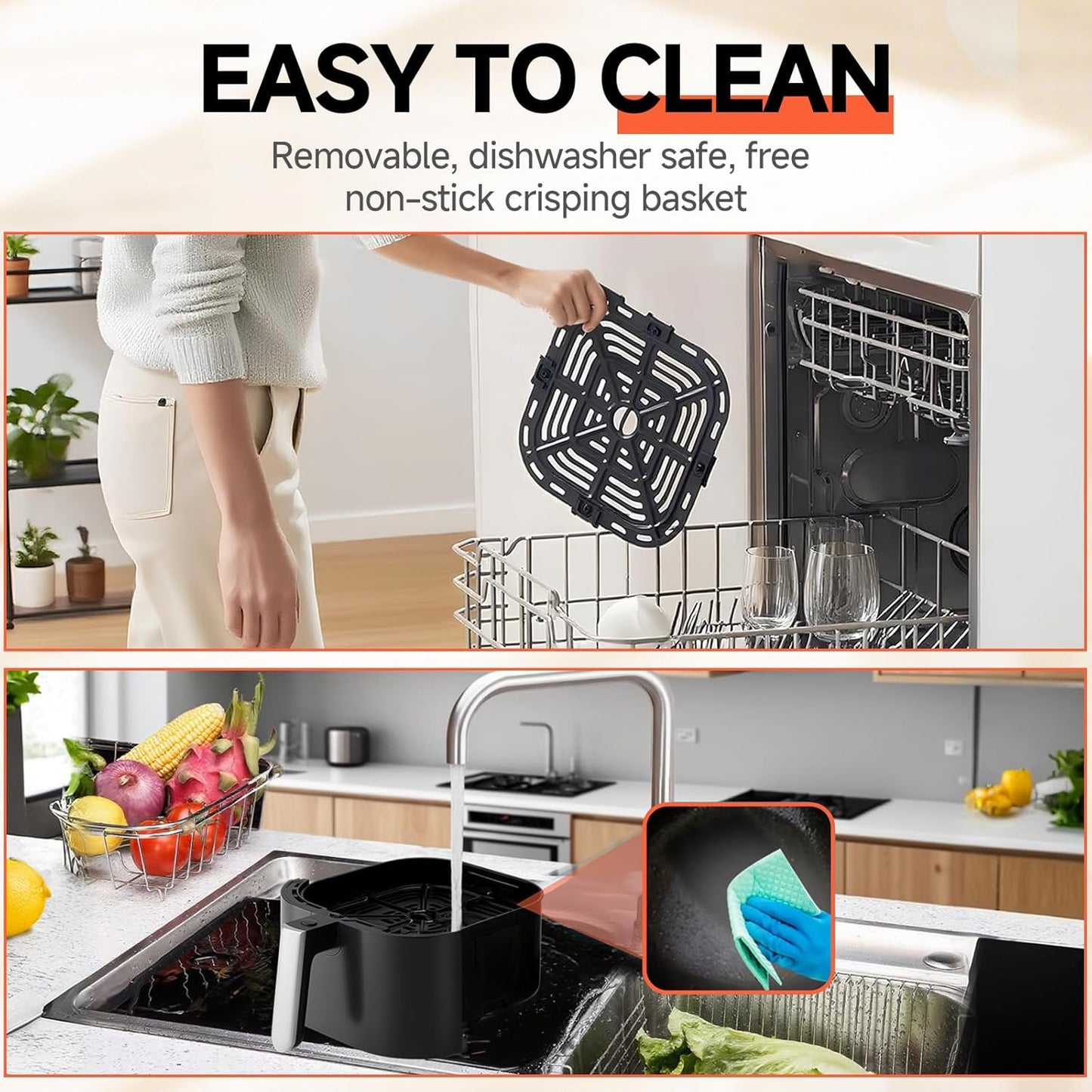 QIDO Air Fryer - 8-in-1 Multi-Cooker with 5 QT Capacity & Precision Heating | Dark Black Finish