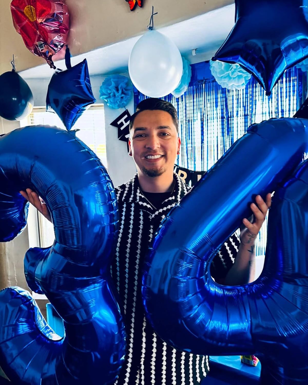 Number 5 Balloon by Night Blue - 40 Inch Giant Foil Balloon for 5th Birthday Party Decorations