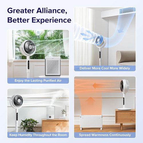 Levoit Standing Fan - Quiet 20dB Oscillating Pedestal & Tabletop Fan | 9 Speeds, Remote Control, 82ft Airflow