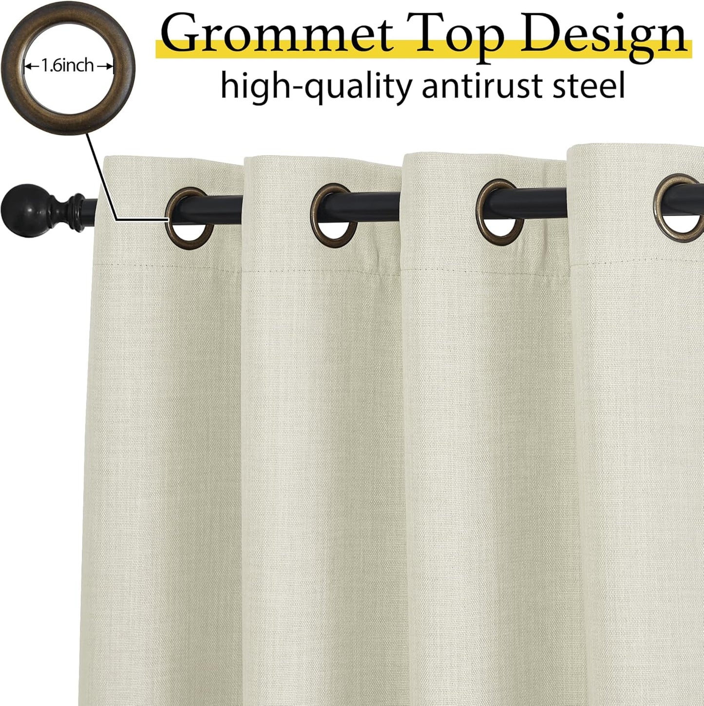 NICETOWN Blackout Tiers - 24 Inch Grommet Half Window Curtains | Light Blocking Valances for Kitchen & Bathroom, 2 Panels