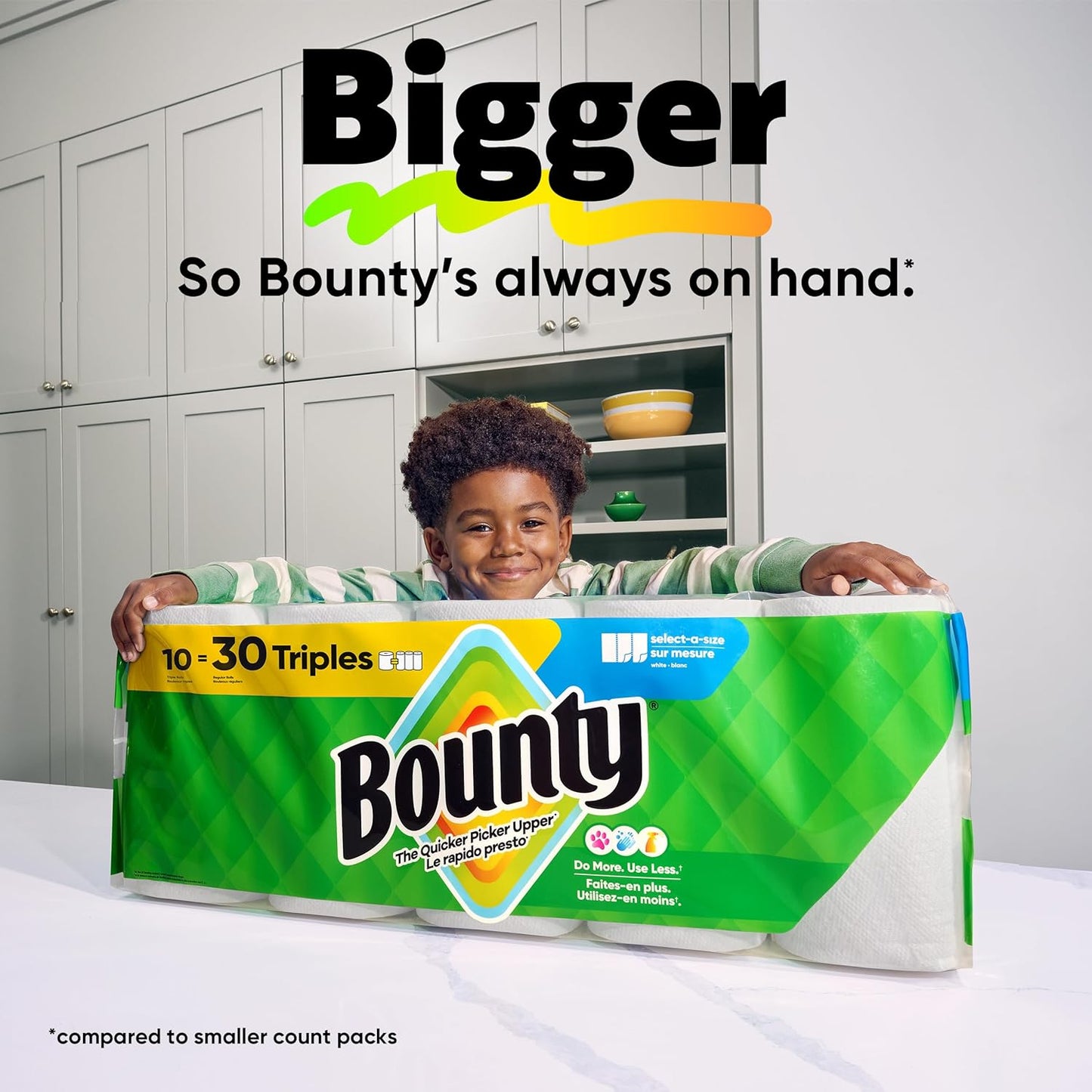 Bounty Select-A-Size Paper Towels - White Mega Rolls for Superior Absorbency | 2 Rolls = 8 Regular Rolls
