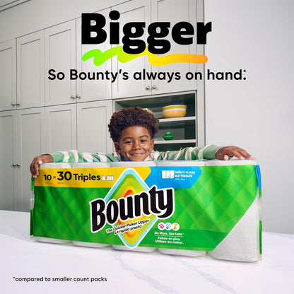 Bounty Select-A-Size Paper Towels - White Mega Rolls for Superior Absorbency | 2 Rolls = 8 Regular Rolls