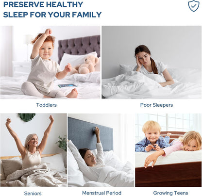 Skiennix Waterproof Mattress Protector - Noiseless Twin Size Pad with Deep Pocket | Breathable Navy Blue Cover