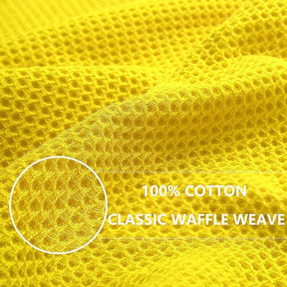 Homaxy 100% Cotton Waffle Weave Dish Cloths - Ultra Soft & Absorbent Quick Drying Towels | 12x12 Inches, 8-Pack, Yellow