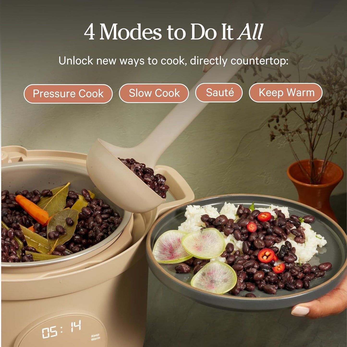 Our Place Dream Cooker - 6 Qt Ceramic Nonstick Multicooker with Touchscreen Controls & Auto Steam Release | 4 Cooking Modes