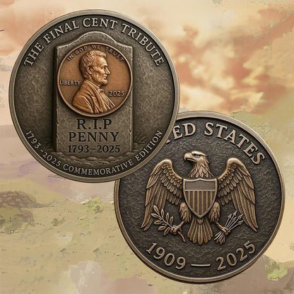 Final Cent Memorial Coin | 1909-2025 Lincoln Penny Tribute - Historical Commemorative Gift