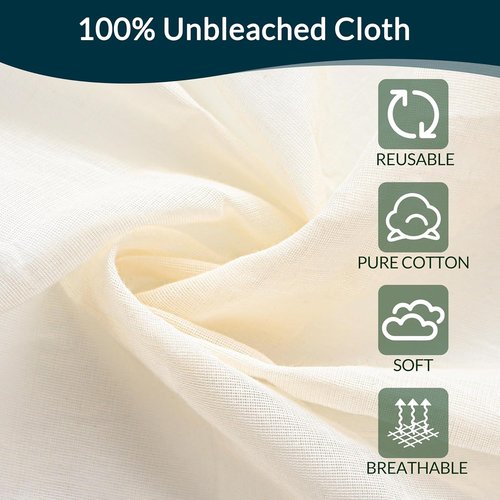 Beige Cheesecloth by [Brand Name] - 6-Pack 20x20 Inch Hemmed Strainer for Cooking, Baking & Juicing