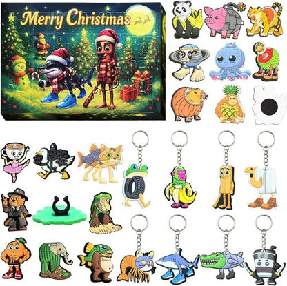 Italian Brainrot Advent Calendar - 24 Days Countdown with Mini Figurines, Keychains & More for Kids 3+