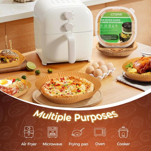 Air Fryer Liners - 150 Pcs Unbleached Parchment Paper | Non-Stick & Waterproof for 5-8 QT Baskets