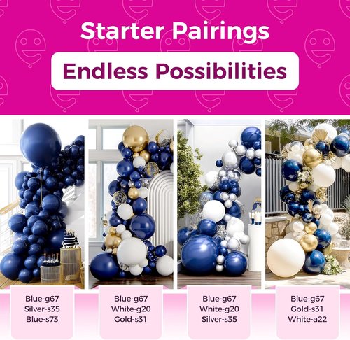 Bezente Navy Blue Balloons - 18 Inch Thick Latex Balloons for Birthday & Wedding Decor | 30 Pack