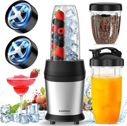 Skiennix 12-Piece Smoothie Blender - 25,000 RPM Personal Blender with 23oz, 32oz, 37oz Cups & Ice Crushing Blades