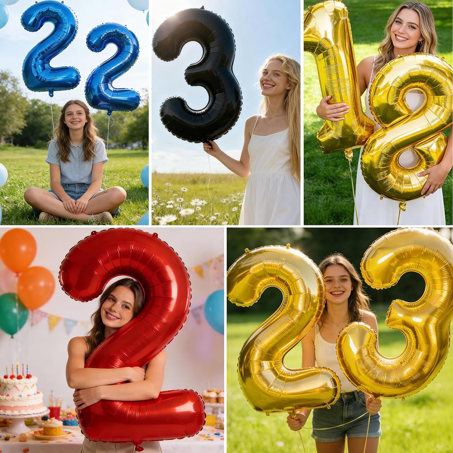 Smlpuame Gold Number 2 Balloon - 40 Inch Helium Foil for Birthday & Wedding Celebrations