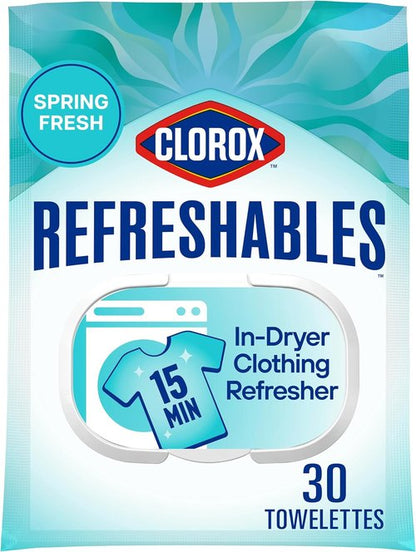 Clorox Refreshables Clothing Refresher - Spring Fresh Scent, 30 Convenient Towelettes