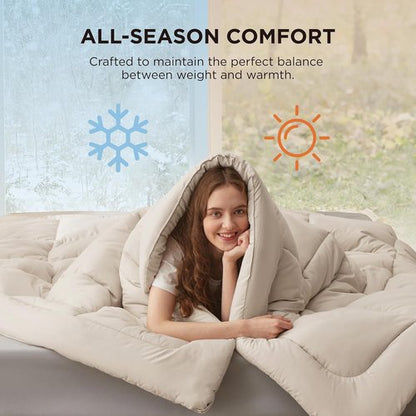 Bedsure Comforter Duvet Insert - Quilted Twin Size All-Season Down Alternative Bedding, 88 x 68 Inches