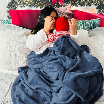 Bedsure GentleSoft Fleece Blanket - Cozy Lightweight Plush in Mineral Blue | California King Size 102x96 Inches