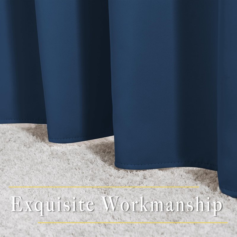 NICETOWN Blackout Curtains and Drapes for Window 95" L - Triple Weave Energy Saving Thermal Insulated Solid Grommet Blackout Panels for Patio (80" Wide per Panel, 2 Panels, Moroccan Blue)