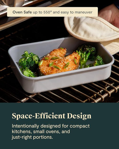Caraway Nonstick Baking Pan Duo | 9” x 6.5” Deep Ceramic Bakeware - Non-Toxic, PTFE & PFOA Free - White