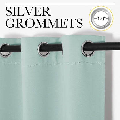 NICETOWN Aqua Blue Blackout Curtains - Sound Reducing & Energy Efficient | 55" x 108", 2 Panels for Modern Rooms