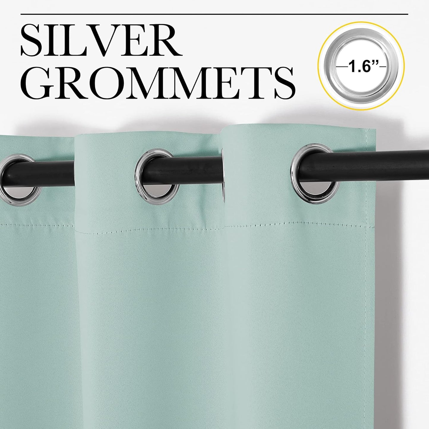 NICETOWN Blackout Window Curtain Panels - Thermal Insulated Grommet Drapes | Aqua, 34x54 Inches, One Pair