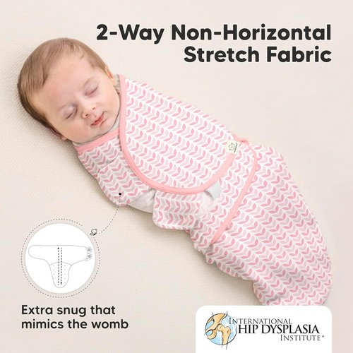 3-Pack Organic Baby Swaddle Sleep Sacks - Soft & Snug Swaddles for Newborns 0-3 Months | Blossom Color