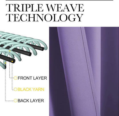 NICETOWN Blackout Curtain Panels - Thermal Insulated Grommet Drapes | Lilac Purple, 34x45 Inches (1 Pair)