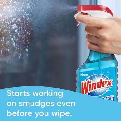 Windex Glass Cleaner Spray - Eco-Friendly 100% Recycled Plastic Bottle | Original Blue Scent, 32 Fl Oz