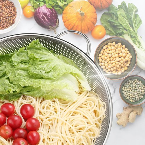 Gulex Stainless Steel Colander - 3-Quart Kitchen Strainer with Base | Dishwasher Safe Design