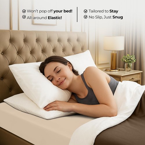 Utopia Bedding Full Fitted Sheet - Bottom Sheet - Deep Pocket - Soft Microfiber - Shrinkage and Fade Resistant - Easy Care -1 Fitted Sheet Only (Beige)