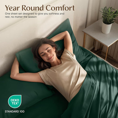 Utopia Bedding Full Bed Sheets Set - 4-Piece Brushed Microfiber - Fade & Shrinkage Resistant | Emerald Green