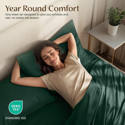 Utopia Bedding Twin Sheet Set – 3 Piece Bed Sheets for Twin Size Bed, Soft and Breathable Microfiber, Includes 1 Fitted Sheet, 1 Flat Sheet and 1 Pillowcase – Oeko Tex (Emerald Green)