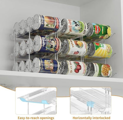 LXLXXL Can Organizer - Clear Automatic Rolling Storage Rack for Pantry | Holds Up to 36 Cans