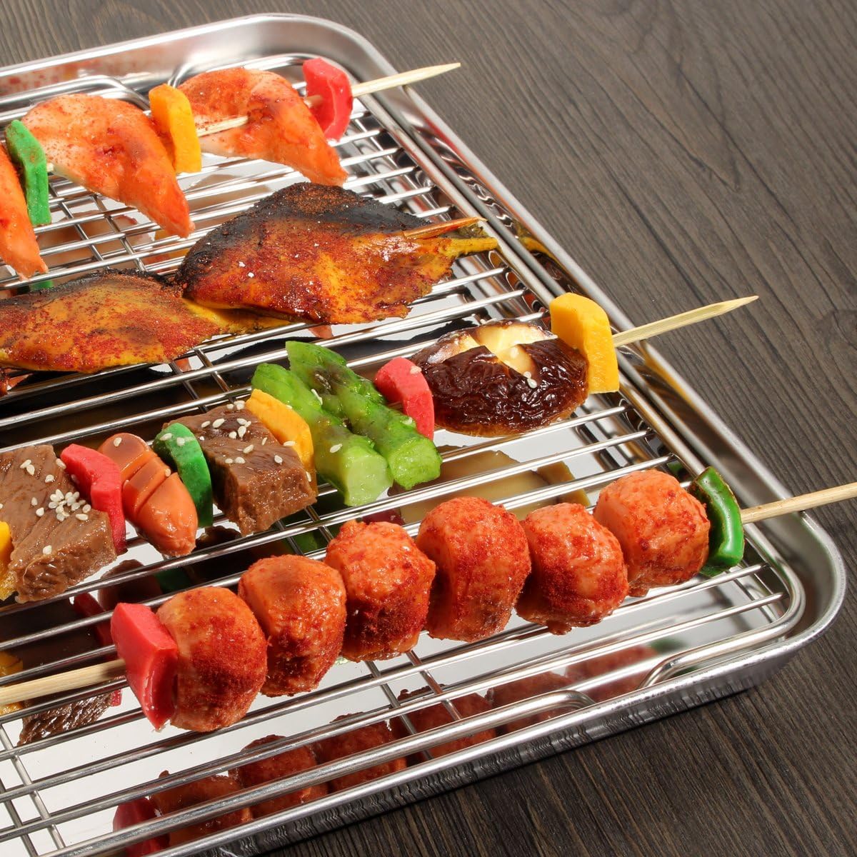 Yododo Baking Sheet Set - 4-Piece Stainless Steel Cookie Sheets with Cooling Racks | 10-Inch Heavy Duty & Easy Clean
