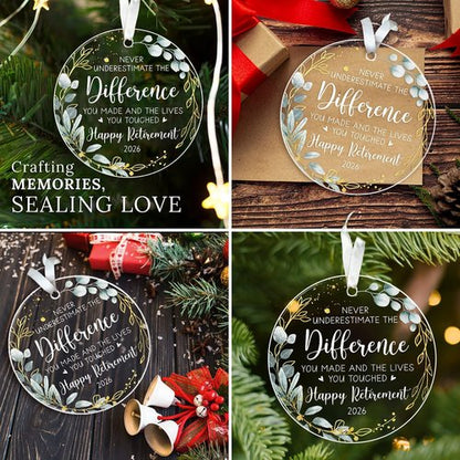 HEXMOZ Retirement Gift - Unique Acrylic Ornament for Women & Men | Perfect 2026 Retirement Keepsake