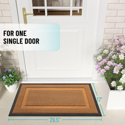 OLANLY Waterproof Front Door Mat - All-Season, Easy Clean Natural Rubber | 29.5x17, Tangerine Orange