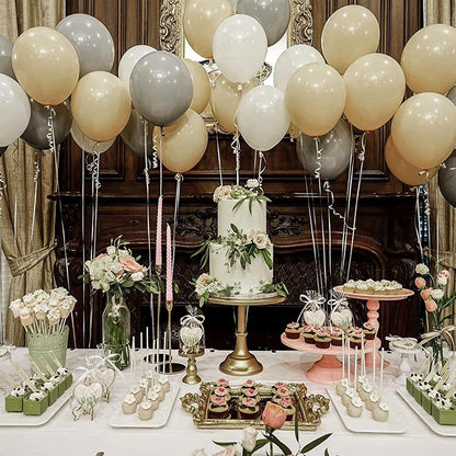 PartyWoo Cream Balloons - 140 Pcs in Beige, Ivory & Nude | Perfect for Graduation, Birthdays & Baby Showers