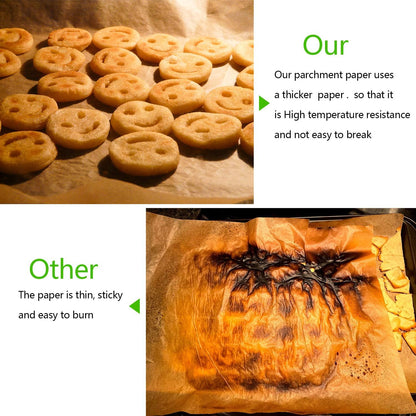 QYH Parchment Paper Sheets - 100 Unbleached Precut Baking Sheets | 8x12 Inches for Cookies, Frying & Grilling