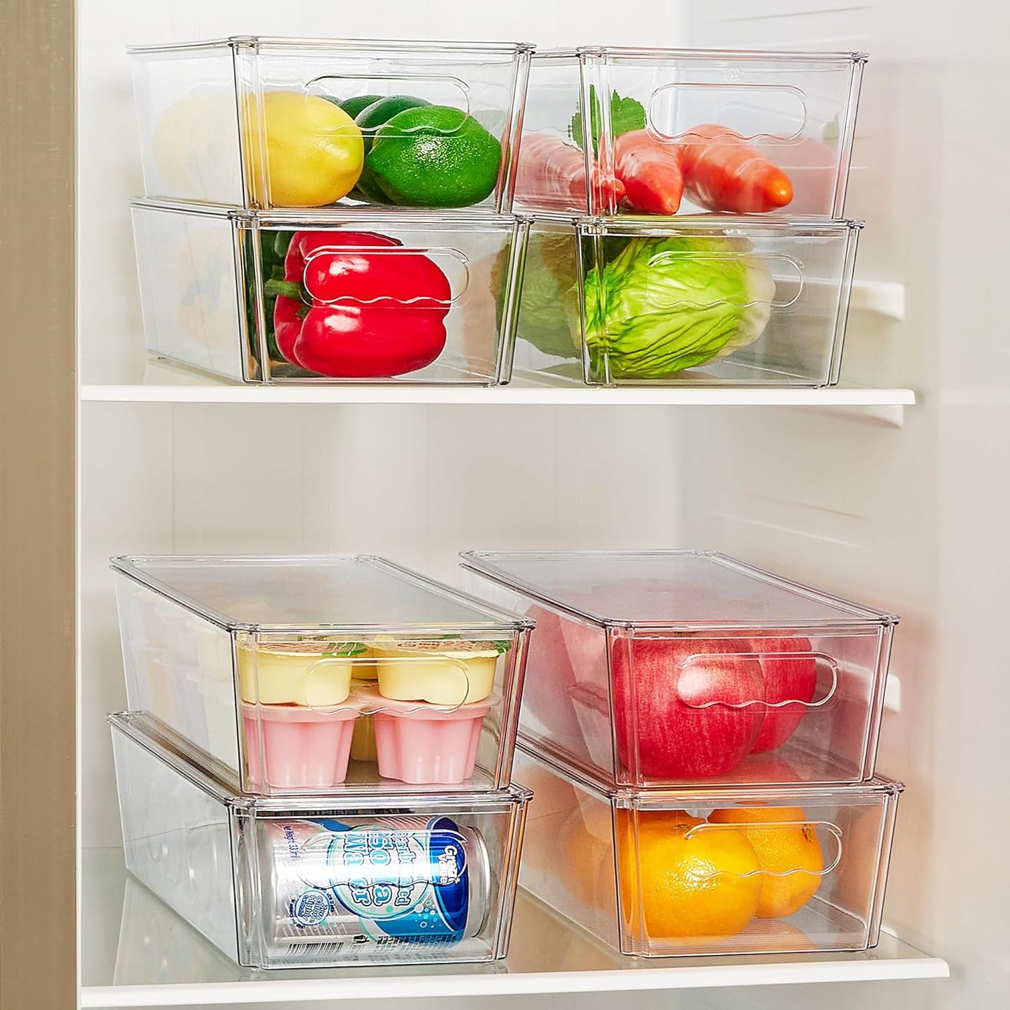 Vtopmart Clear Storage Bins - 12-Piece Stackable Organizers with Lids for Kitchen & Pantry