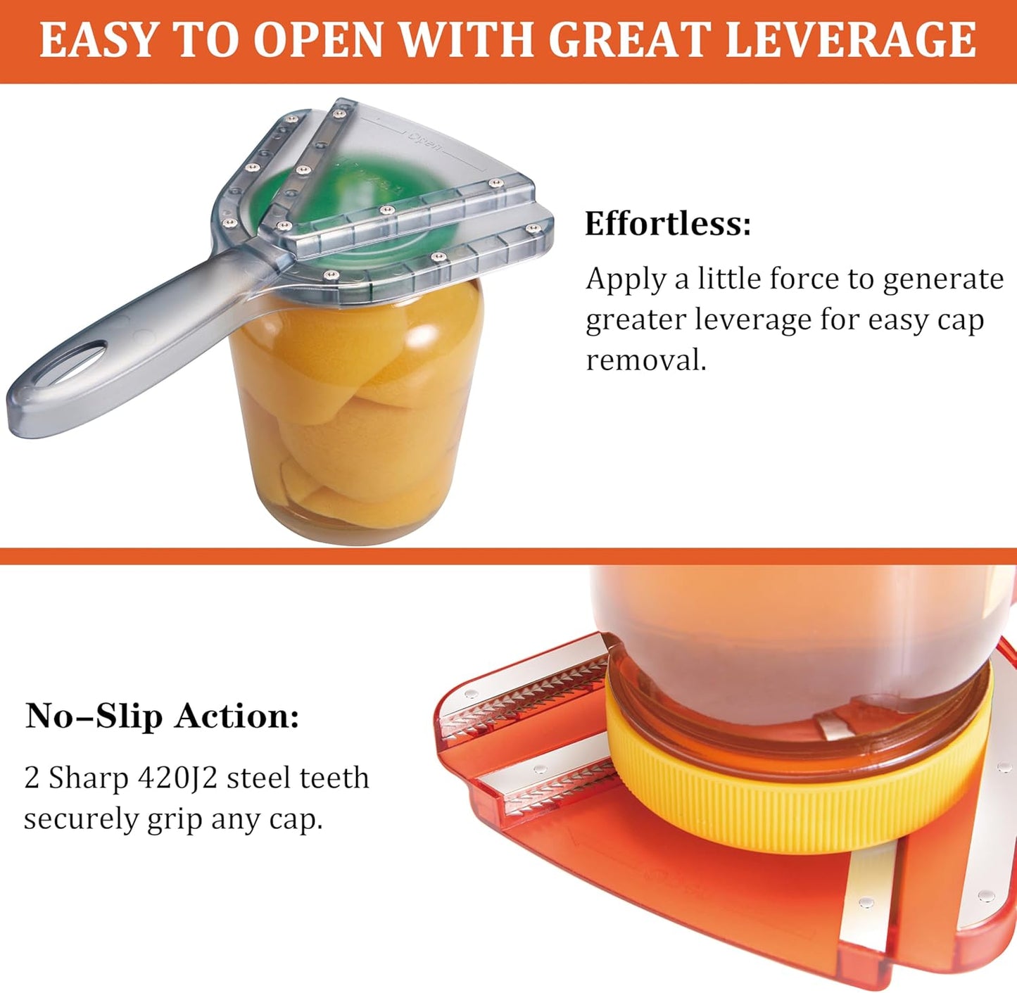 Skiennix Jar Opener - Easy Twist Off Bottle Caps for Seniors & Arthritis Relief | Handheld Kitchen Gadget (Black)