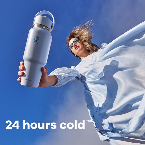 Hydro Flask Travel Water Bottle - Insulated Stainless Steel - Leakproof 32 Oz in Cascade Blue