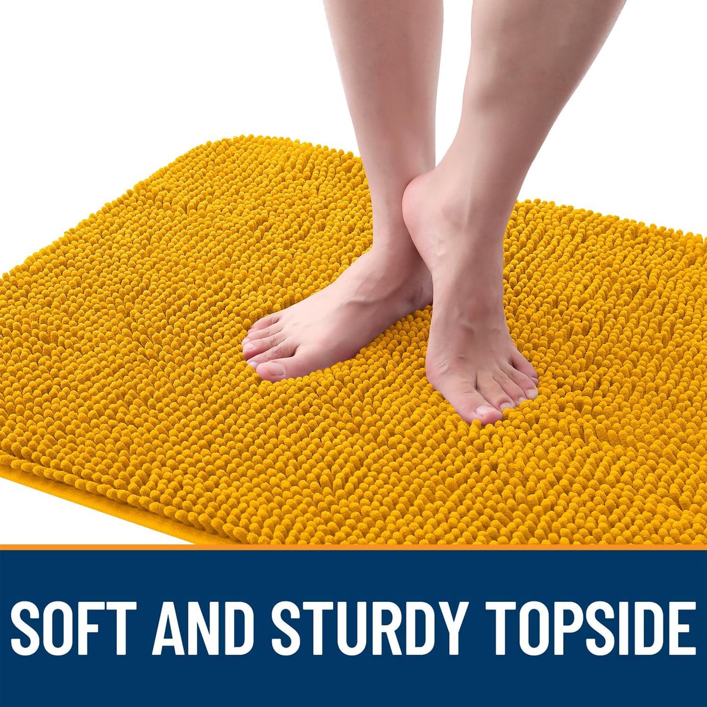 OLANLY Dog Door Mat - Absorbent Non-Slip Washable Doormat for Muddy Paws | 30x20 Golden Yellow