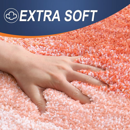 OLANLY Bathroom Runner Rug - Extra Soft Microfiber, Quick-Dry, Washable | 70x24 Inches, Coral Color