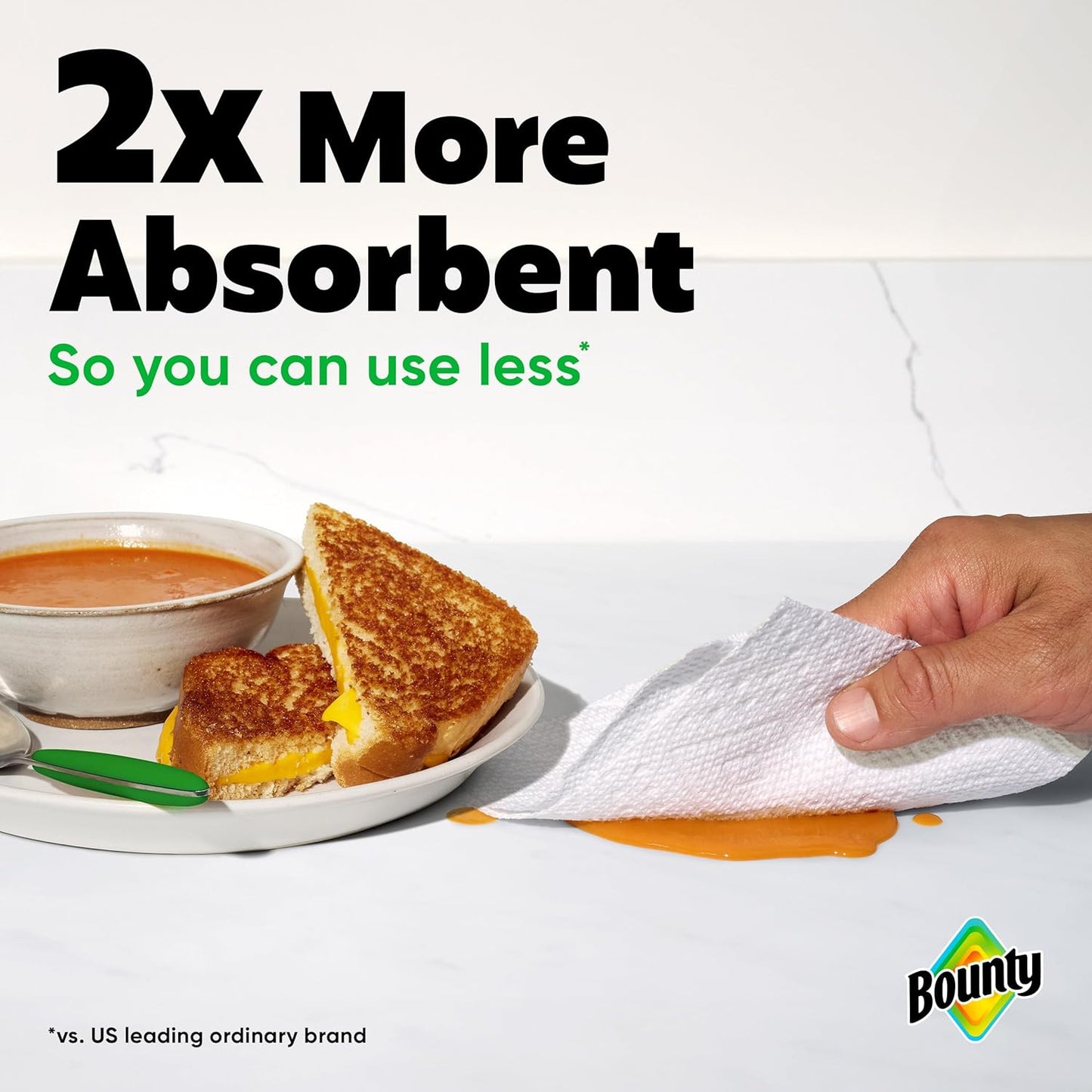 Bounty Select-A-Size Paper Towels - White Mega Rolls for Superior Absorbency | 2 Rolls = 8 Regular Rolls