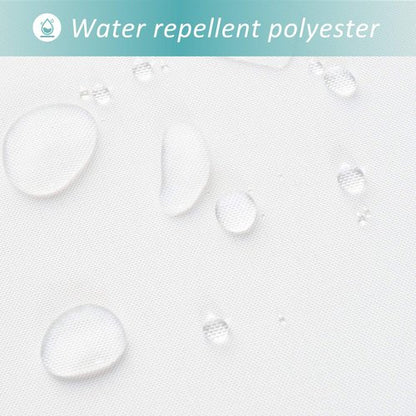 Mrs Awesome Water-Repellent Fabric Shower Curtain or Liner with 9 Handy Mesh Pockets, Premium Thick Cloth & Opaque, Washable, 71 x 72 inches, Rust Proof Grommets, White