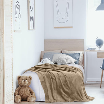 Utopia Bedding Fleece Blanket Twin Size Camel 300GSM Luxury Anti-Static Fuzzy Soft Microfiber Bed Blanket (60x80 Inch)