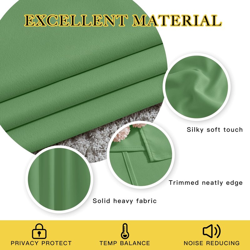 NICETOWN Forest Green Room Darkening 102 inch Curtains, Grommet Thermal Curtains Weighted Window Treatments for Living Room/Farmhouse, W46 x L102, 2 Panels