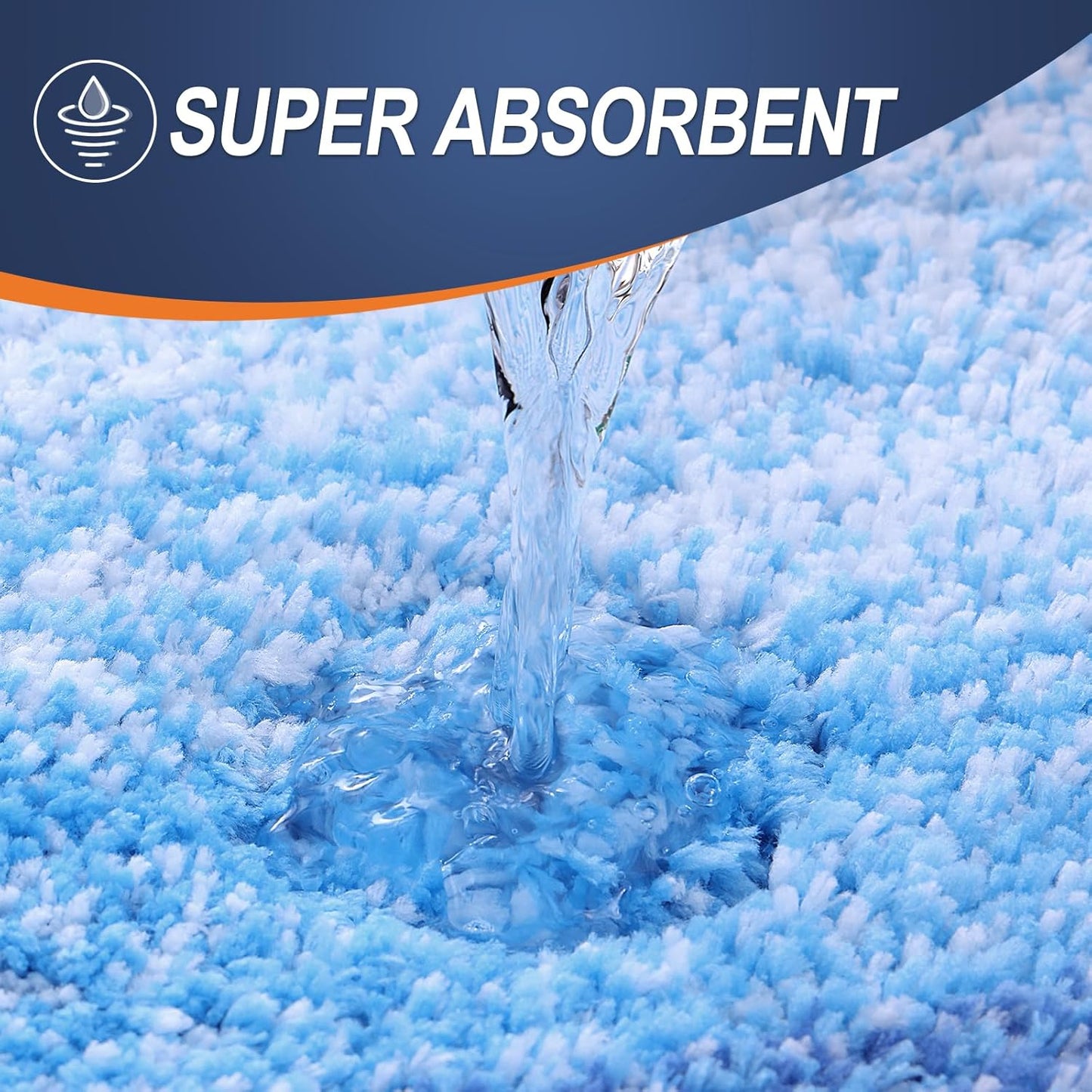 OLANLY Bathroom Runner Rugs - Extra Soft Microfiber, Quick Dry & Washable | 45x27, Light Royal Blue
