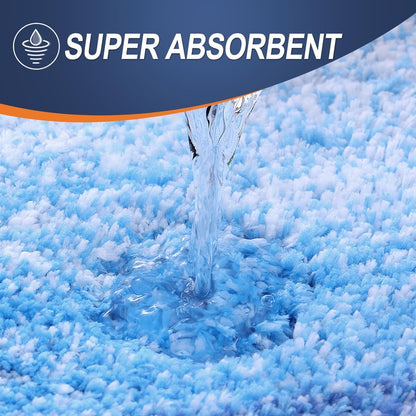 OLANLY Luxury Toilet Rugs U-Shaped 24x20, Extra Soft and Absorbent Microfiber Bathroom Rugs, Non-Slip Plush Shaggy Bath Mat, Machine Wash Dry, Contour Bathroom Mats for Toilet Base, Light Royal Blue