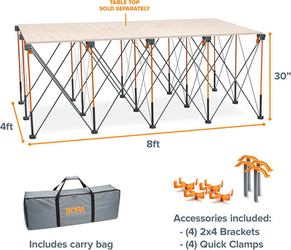 BORA Centipede Folding Work Table - 30in Portable Workbench | 6000lb Capacity & Collapsible Design