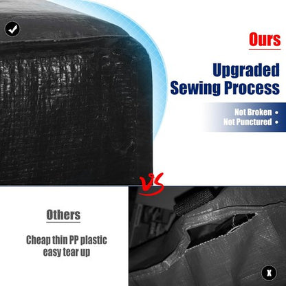 Cosy Family Heavy Duty Moving Bags - 12 Pack with Backpack Straps & Strong Handles | X-Large Black Storage Totes